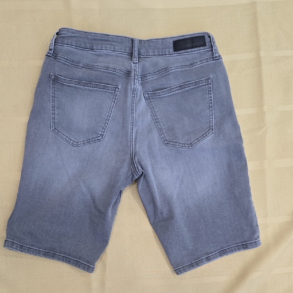CK Calvin Klein Jeans City Shorts Bermuda Denim Light Gray Size 4 - Picture 8 of 10